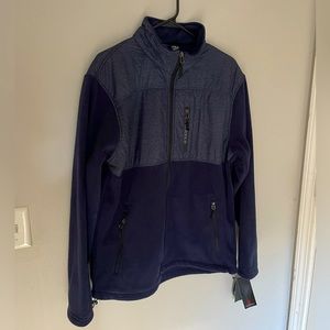 Medium New Balance full zip fleece in A dark denim blue/navy color